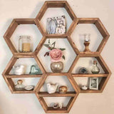 Pack of 3 Hexagonal Wooden Shelves