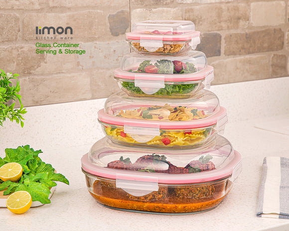 Air Tight Glass Food Containers (Pack of 4)