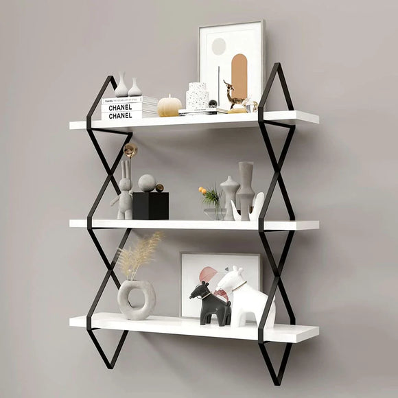 3 Tier White Wall Rack
