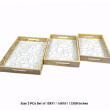 Wooden Handicrafted Tray Set