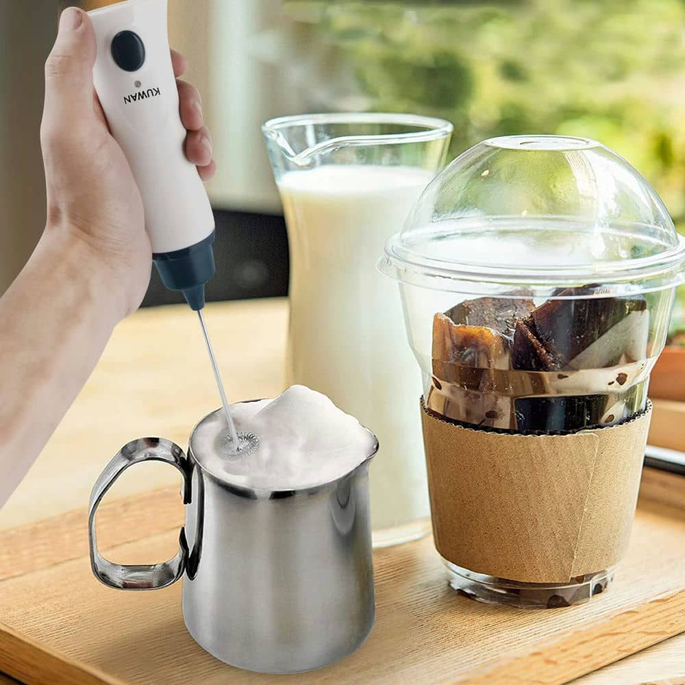 KUWAN Electric Milk Frother Rechargeable Handheld Wand Coffee