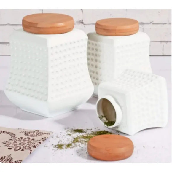 3pc Airtight Spice Jar Storage Container with Bamboo Lid