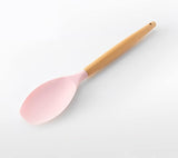 Silicone cookware Spoon with Wooden Handle