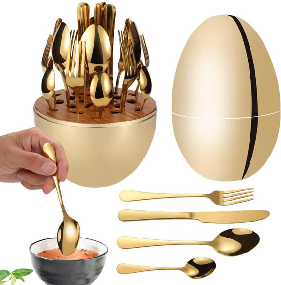 Egg-Shaped Tableware Cutlery Set-24 pcs