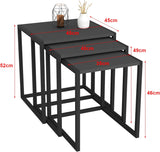 Metal Frame Set of 3 Rectangular Coffee Table