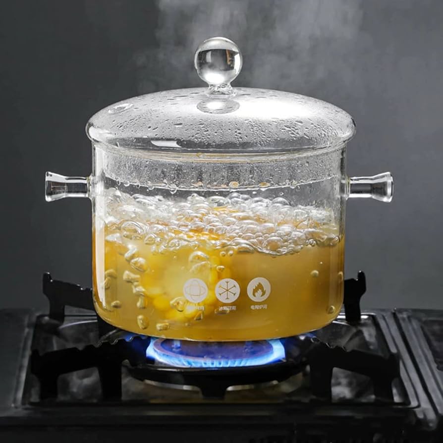 Heat Resistant Glass Cooking & Dinning Pot