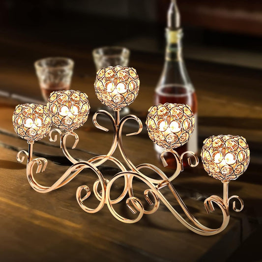 Crystal Candle Holder with 5 Arms