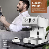 Expresso Coffee Machine With Milk Frother Steam Wand