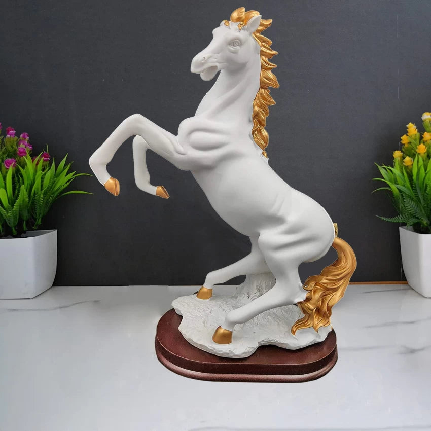 Antique White Horse Decor