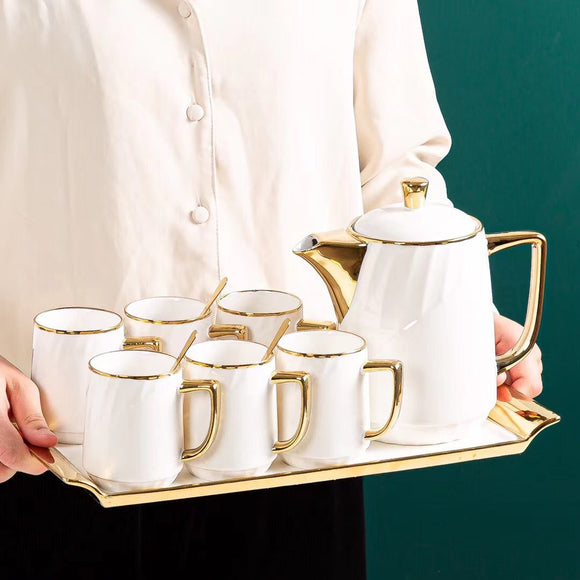 European gilded saucer sets ceramic tea set