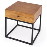 Natural Wood Plain Side Table