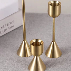 European Gold Candle Holders