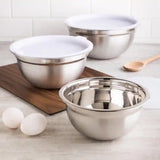 5 Pieces Stainless Steel Salad Bowls with Lids