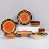 Porcelain Spiral Bowls & Plates Set (Pack of 12)