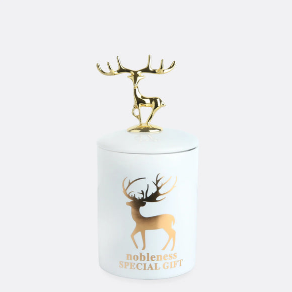 Candy Jar with Metallic Deer Lid
