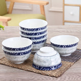 Anti-scalding Retro Blue and White Porcelain Bowl Set- Pack Of 4