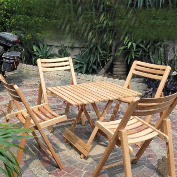 Wood Table and Chair Set- Set of 5