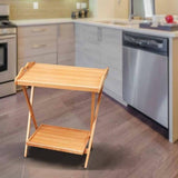 Folding Wooden Tea & Coffee Serving Double Top Table