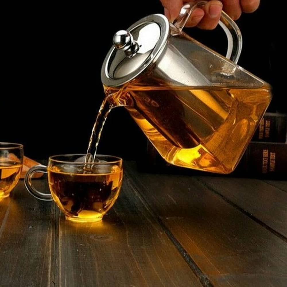 High Temperature Resistant Borosilicate Glass Teapot (Square)