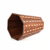 Carved Wooden Handicrafted Dustbin With Wooden Lid