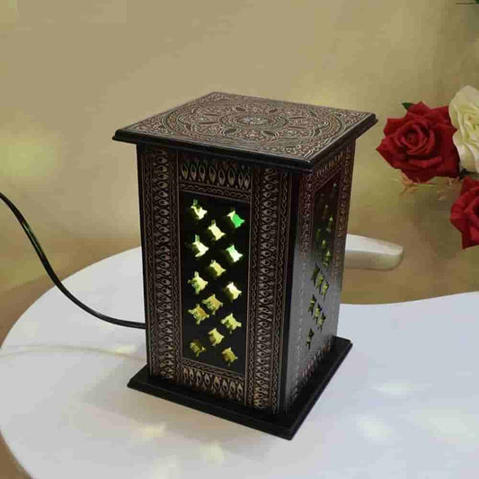 Naqshi Handcrafted Antique Wooden Lamp