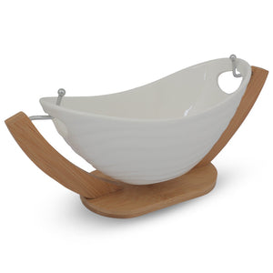 Salad Bowl With Wooden Stand