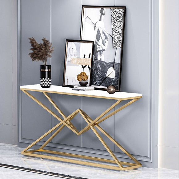 Modern White Luxury Console Table Rectangle