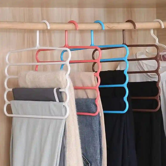 5 layers Non-slip Multi Functional Clothes Hangers 4 Pcs