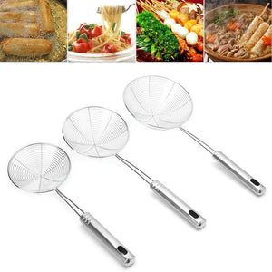 3 piece set Strainer Skimmer Ladle With  Stainless Steel Handle