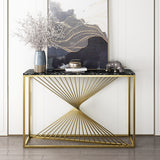 Nordic Modern Marble Table Gold Plated Console Table