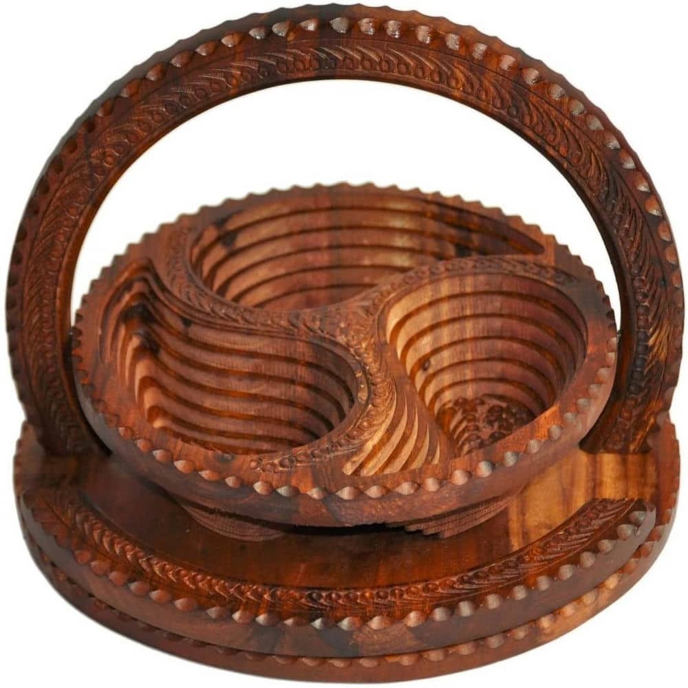 Handicraft Wooden Dry Fruit Basket