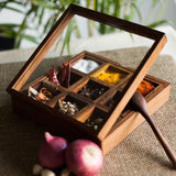 Wooden Nine Portioned Handicrafted Masala Box