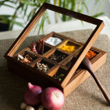 Luxurious Wooden Hand-crafted Nine Portioned Masala Box