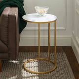 Faux White Marble / Gold Table