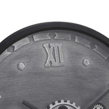 Industrial Black & Grey Wash Moving Gears Wall Clock