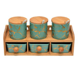Galvanic Spice Jars With Wooden Frame