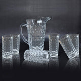 Geometrical Style 6 Pieces Glass & Jug Set