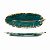 Nordic Creative Ceather Tray Leaf Ceramic Plate