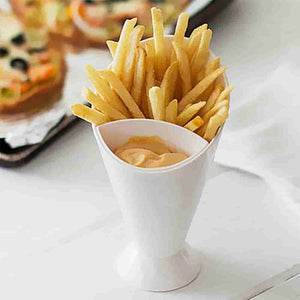 Pack of 2-French Fries Dip Cone Cup With Sauce Holder