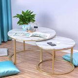 Marble Texture Coffee Tables - 2 In 1