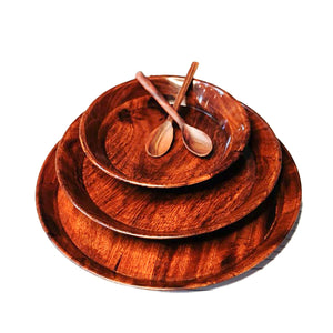 Wooden Handicrafted Plates Set Of 3