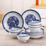 European Ceramic Bluish Dinner Set- 46 Pcs