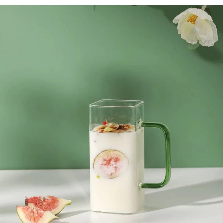 Square Glass Mug Breakfast-Multipurpose