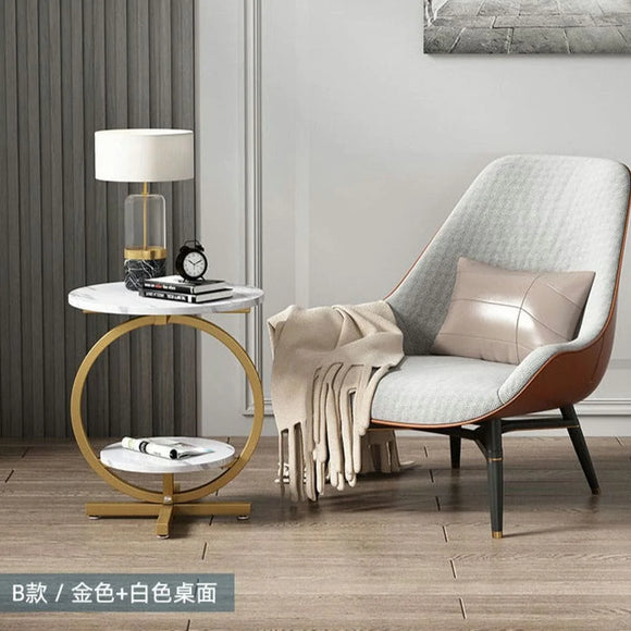 Apartment Gold Round Table (2 Tier)