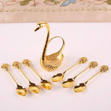 7 In 1 Swan Spoon Set - Golden