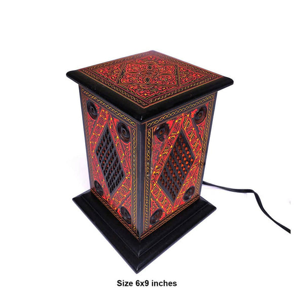Colorful Table Lamp Lacquer Nakshi Art