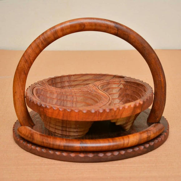 Handicraft Wooden Dry Fruit Basket