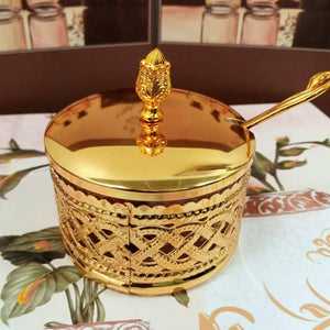 Elegant Golden Sugar Pot
