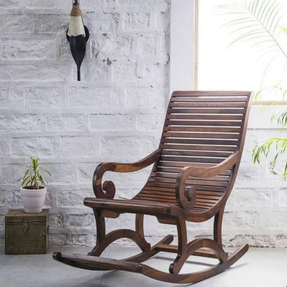 Acklom Solid Wood Rocking Chair (shisham)