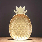 Nordic Style Golden Tray Pineapple Leaf Shape Snack Fruit  Storage Tray